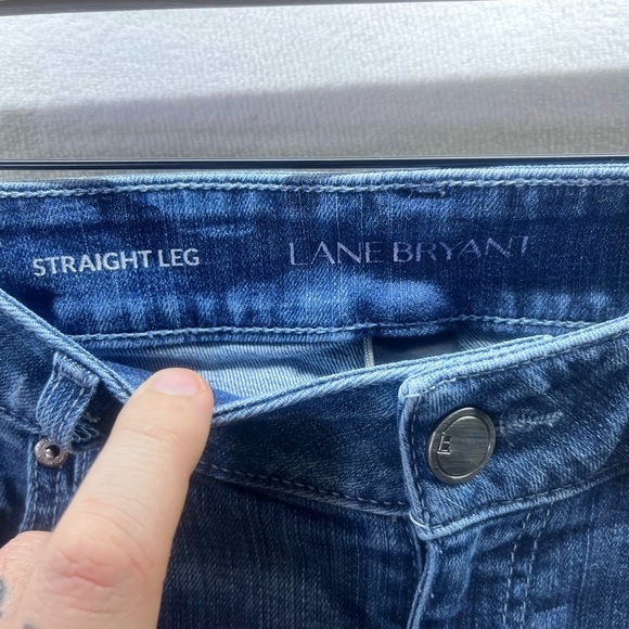 Lane Bryant Straight Leg Jeans Womens 14R Plus size Stretch Blue Denim 2061 - Picture 2 of 9